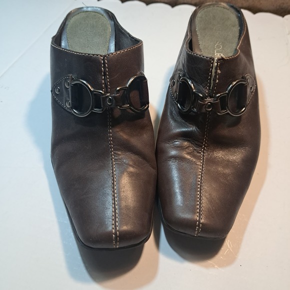 Darling Aerosoles Mules/Slip on Boot Shoes deep chocolate Stacked Heel 8 - Picture 6 of 7